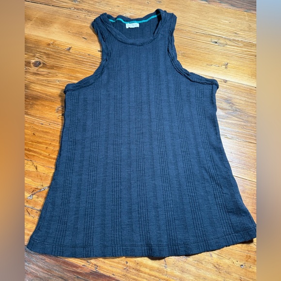 Anthropologie Pilcro Women’s Cotton Modal Ribbed Racerback Tank, Washed Black, M - Picture 6 of 13